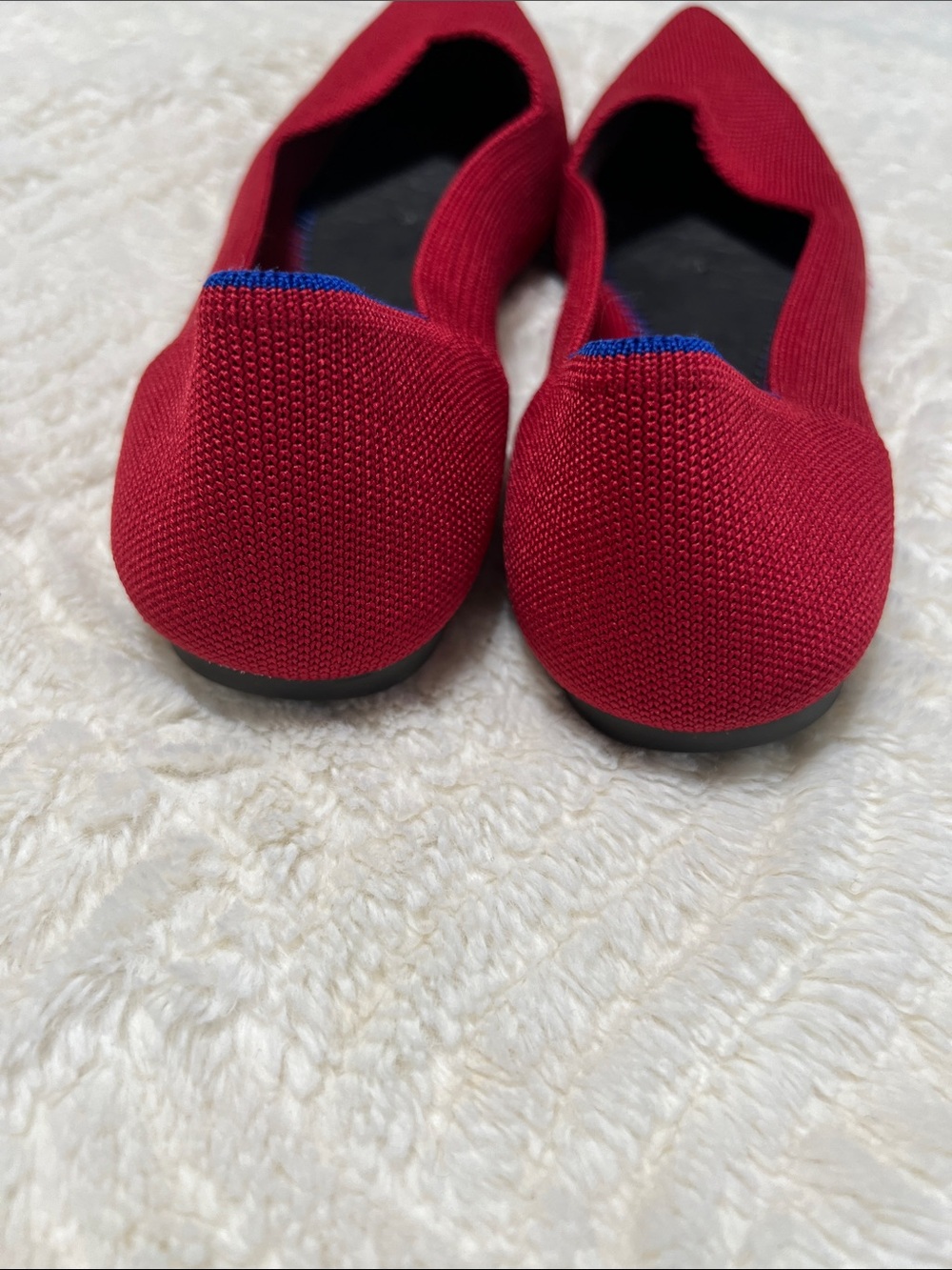 Rothy’s The Point Flats Women’s 9.5 Red Blue Knit Pointed Toe Washable - Picture 7 of 11